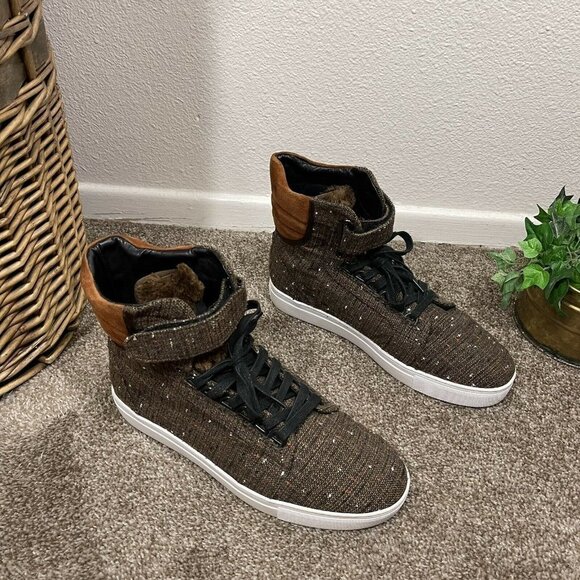 Android Homme Propulsion 1.5 Mens Size 8 Brown Fur Tweed High Top Sneakers Shoe - Picture 6 of 11